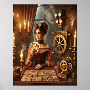 Steampunk Poster 46, O Clockwork Tarot Reader