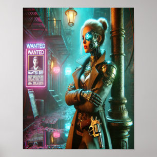 Steampunk Poster 66 O Caçador Cibernético de Recom