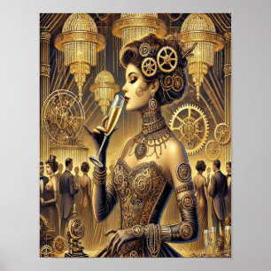 Steampunk Poster 7, O Cyber-Socialite