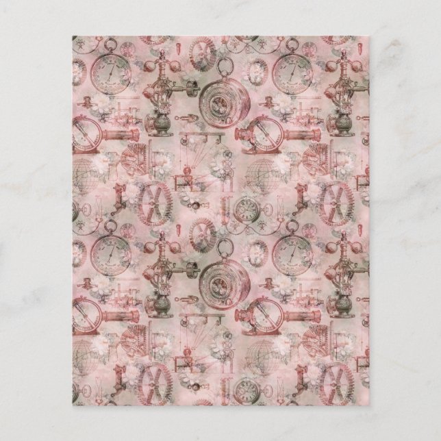Steampunk Romance Scrapbook Paper | Vintage (Frente)