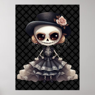 Steampunk Skeleton Art Poster