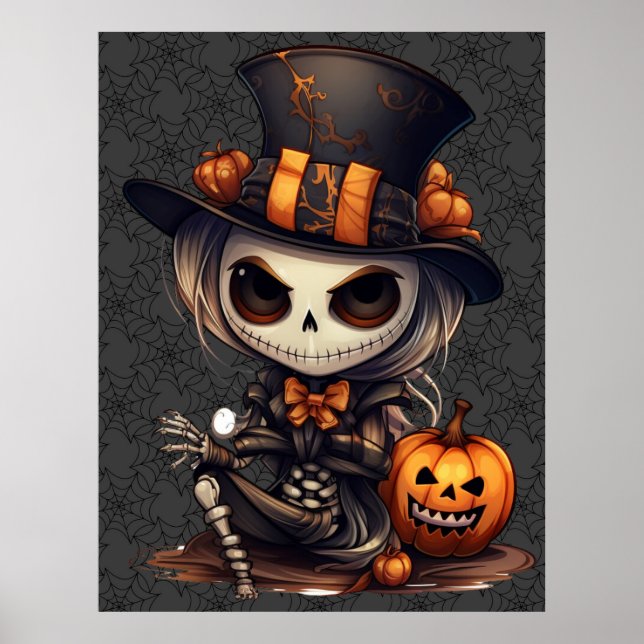Steampunk Skeleton Art Poster (Frente)