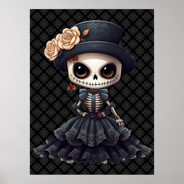 Steampunk Skeleton Art Poster (Frente)