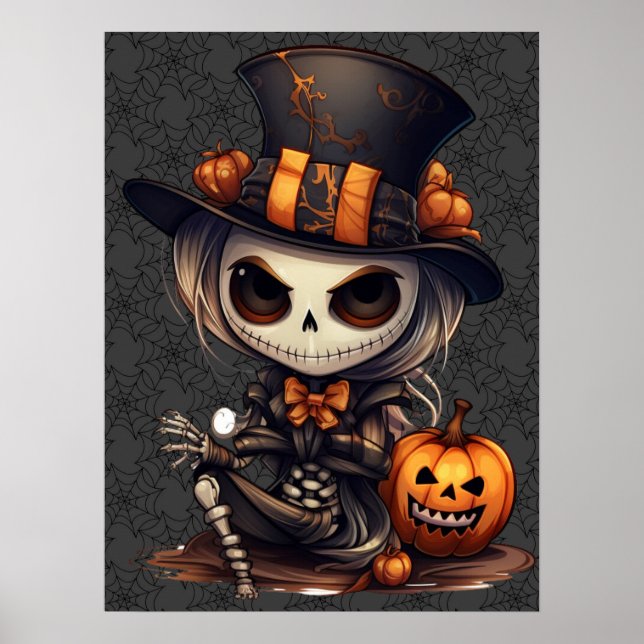 Steampunk Skeleton Art Poster (Frente)