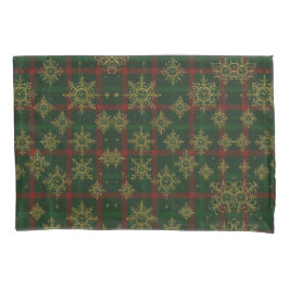 Steampunk Snowflake Red and Green Tartan
