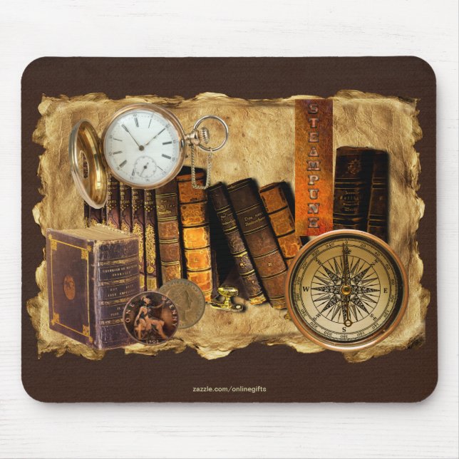 Steampunk Victorian Collage Mousepad Art (Frente)