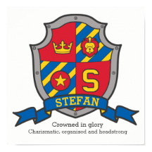 Stefan boys name significa heraldry shield poster
