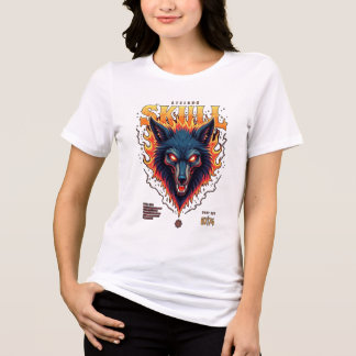 Steidon Skull - Tee Cabeça de Lobo Flamejante