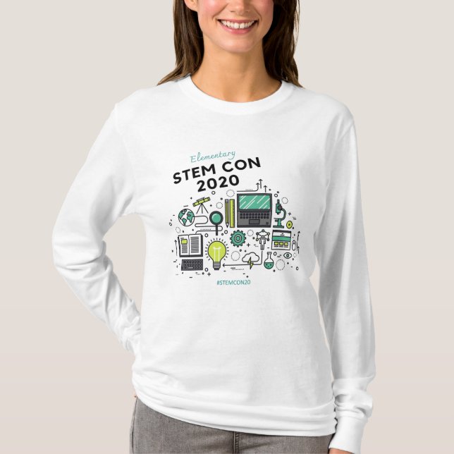 STEM CON 2020 - Camiseta de palha longa (Frente)