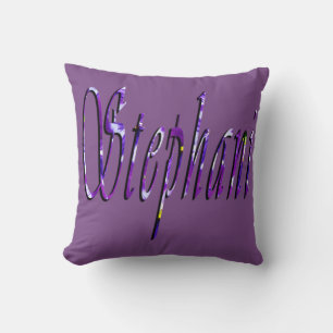 Stephanie, logotipo de nome, almofada de lança ro