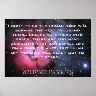 Stephen Hawking cita poster de Espaço