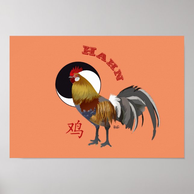 Sternzeichen chineses - galo poster (Frente)