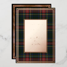 Stewart Black Modern Original Tartan Rosa Dourado