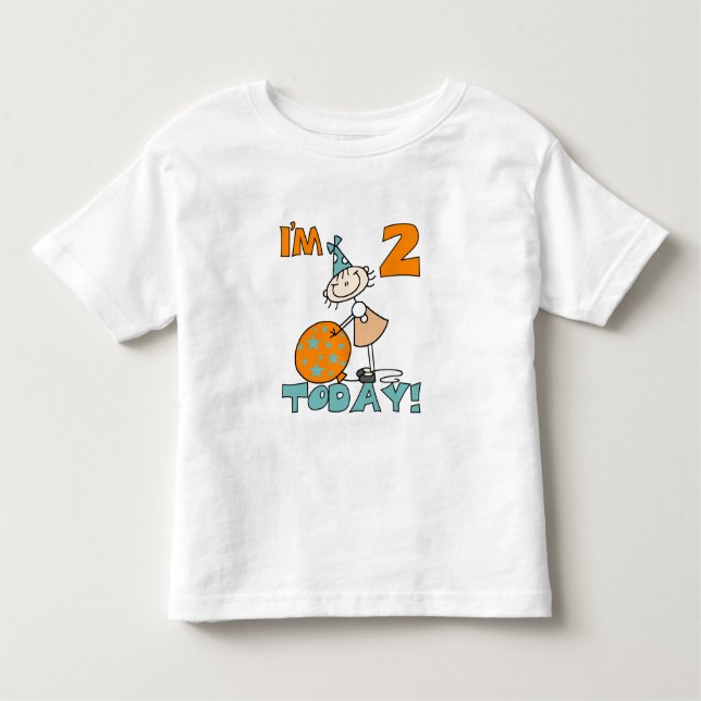 "Stick Girl I'm 2 Today Camisetas and Gifts" (Frente)