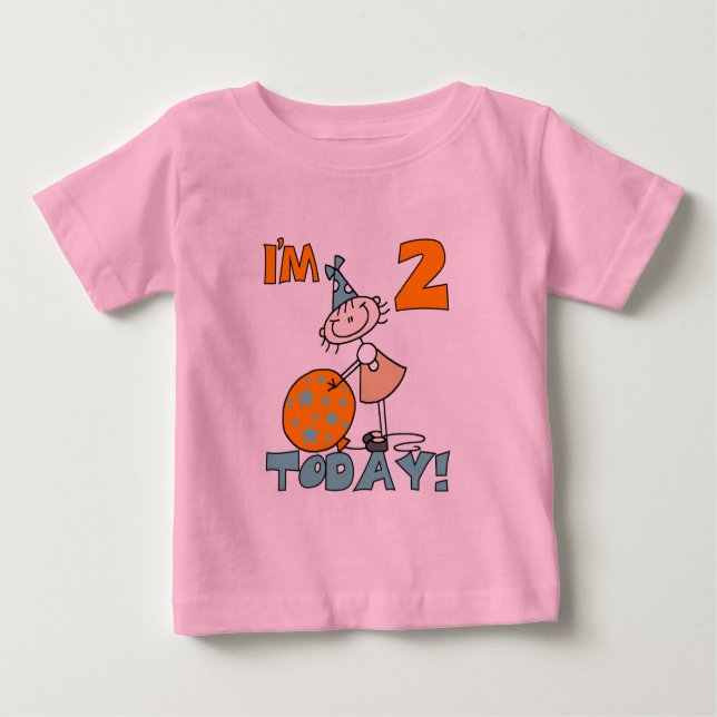 "Stick Girl I'm 2 Today Camisetas and Gifts" (Frente)