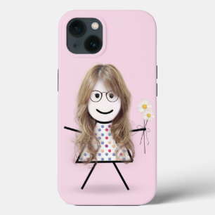 Stick Girl with Daisies
