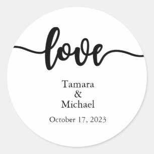 Stickers, Etiquetas de casamento, Script, Amor