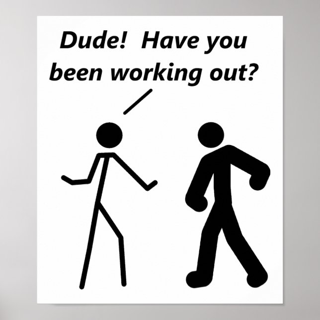 Stickman Workout Engraçado Poster (Frente)