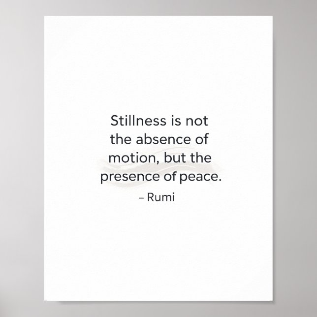 Stillness Quote Poster – Inspirational Peace Wall  (Frente)