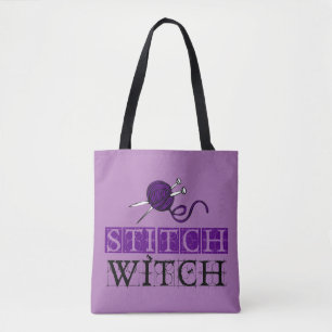 Stitch Witch Knitting Tote Bag