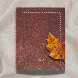 Stitched Leather-Look & Autumn Leaf