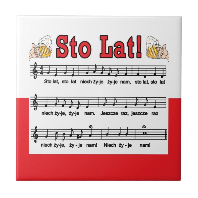 Sto Lat! Música Com Cerveja Mugs (Frente)