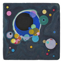 Stone TRIVET - "Vários Círculos" - W. Kandinsky