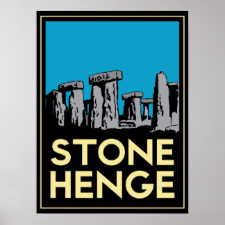stonehenge stone henge art deco retro poster