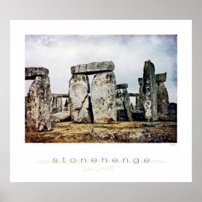 Stonehenge Watercolor Art Impressão (Frente)