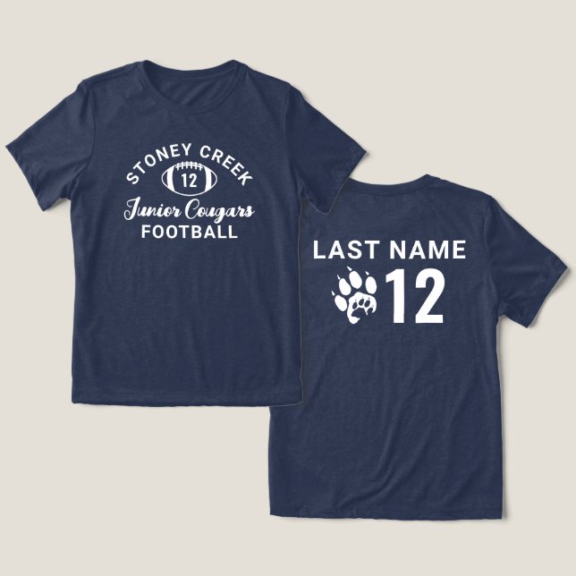 Stoney Creek Junior Cougars Futebol Branco (Design Frente e Verso)