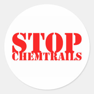 Stop Chemtrails - Adesivo Redondo