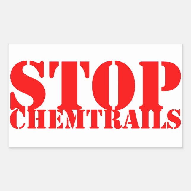 Stop Chemtrails - Adesivo Retangular (Frente)