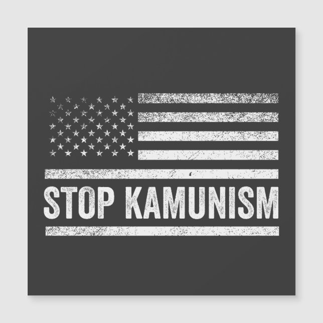 Stop Kamunism Harris Walz 2024 Trump Vance Flag (Frente)