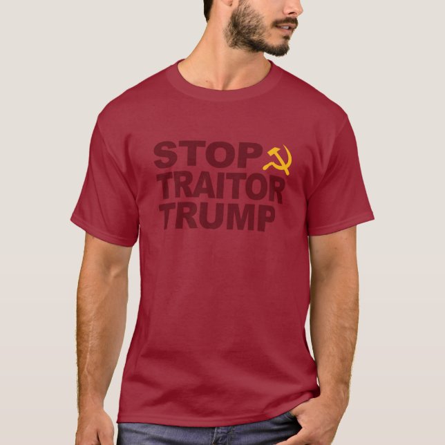 "Stop Traitor Trump" Camisa Maroon (Frente)