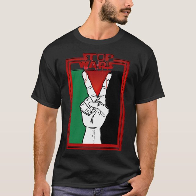 Stop Wars Palestine - Camisa Essencial (Frente)