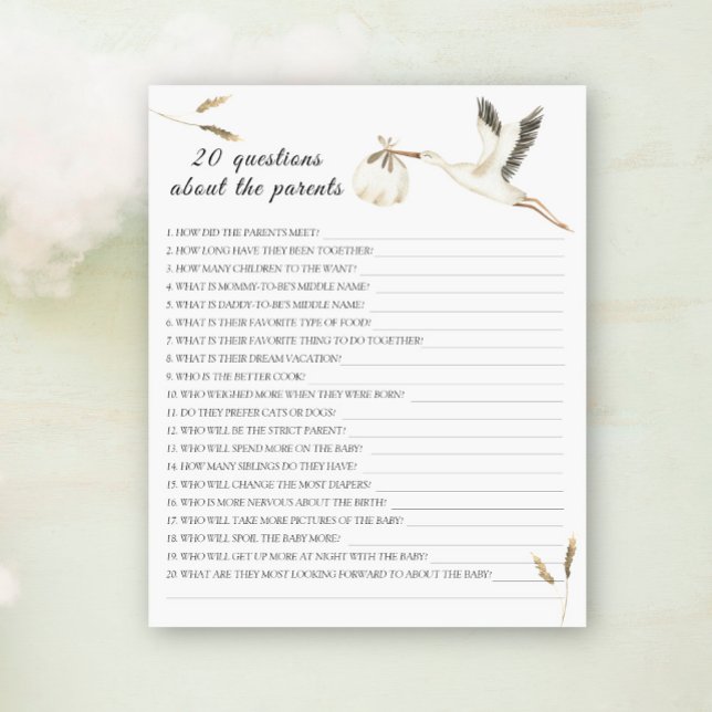 Stork - 20 perguntas sobre os pais (Criador carregado)