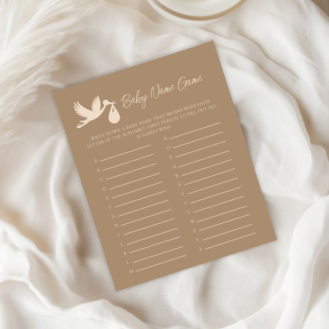 Stork Baby Delivery Gender Reveal Baby Name Game (Criador carregado)