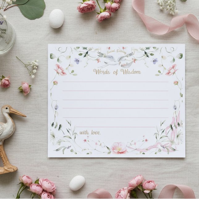 Stork Wildflower Ribbon Words of Wisdom Advice (Criador carregado)