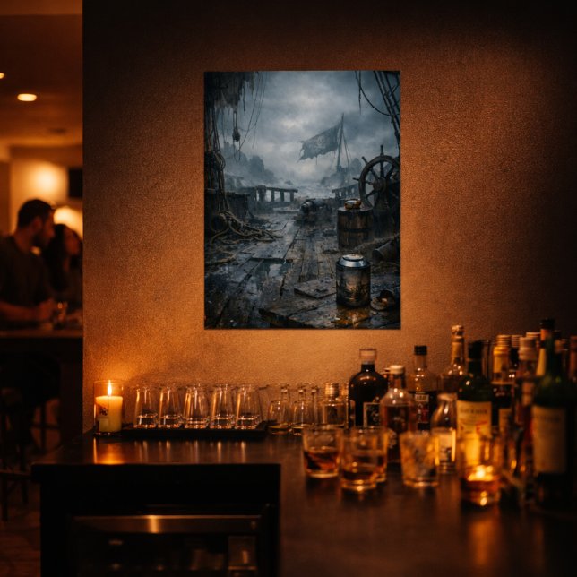 Storm Residue — Pirate Ship Aftermath Scene Poster (Criador carregado)