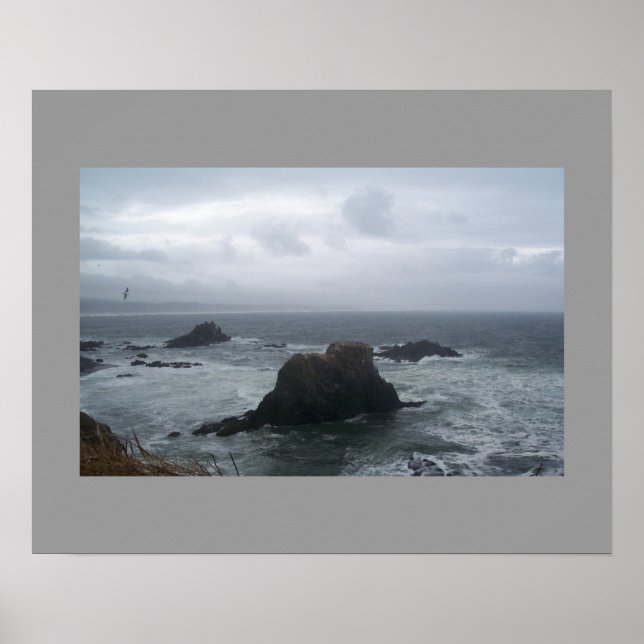 Stormy Day Oregon Coast Poster (Frente)