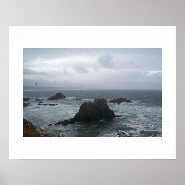 Stormy Day Oregon Coast Poster (Frente)