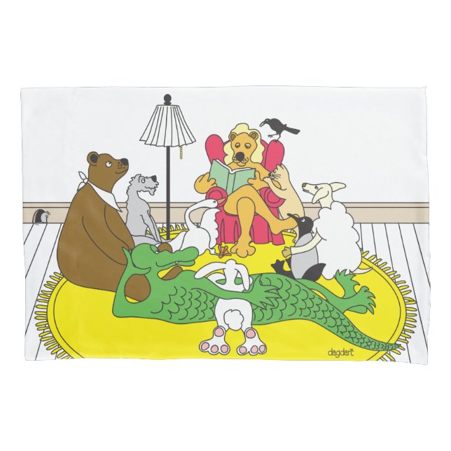 Story Hour Whimsical Pillowcase (Frente)