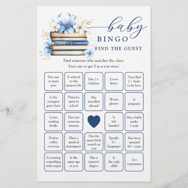 Storybook Baby Shower Find the Guest Bingo Game (Frente)