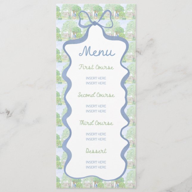 Storybook Garden Rabbit Inspired Baby Shower menu (Frente)