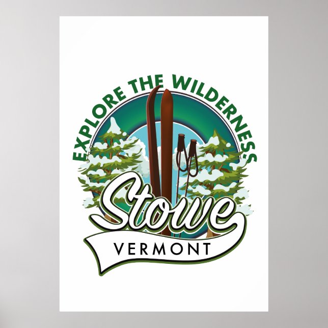 Stowe Vermont, explora a poster de esqui de Wilder (Frente)