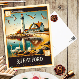Stratford, Connecticut | Cartão postal Vintage