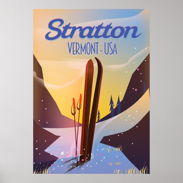 Stratton Vermont ski travel poster (Frente)