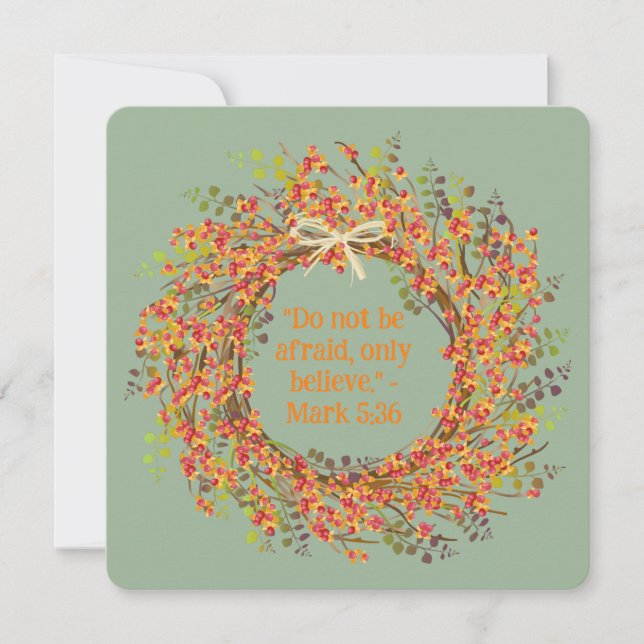 Straw Boho Floral Wreath Vazio religioso (Frente)