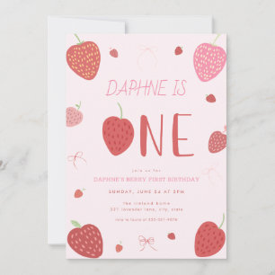 Strawberry 1rua Berry Primeiro Convite de Aniversá
