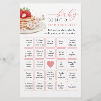 Strawberry Baby Brunch Encontre o Jogo de Bingo co